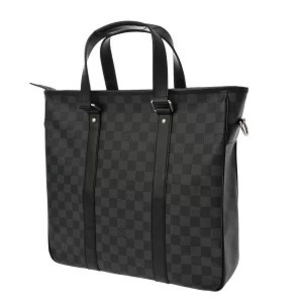 Louis Vuitton NM Damier Graphite Handbag Tadao Black Black Canvas Gray